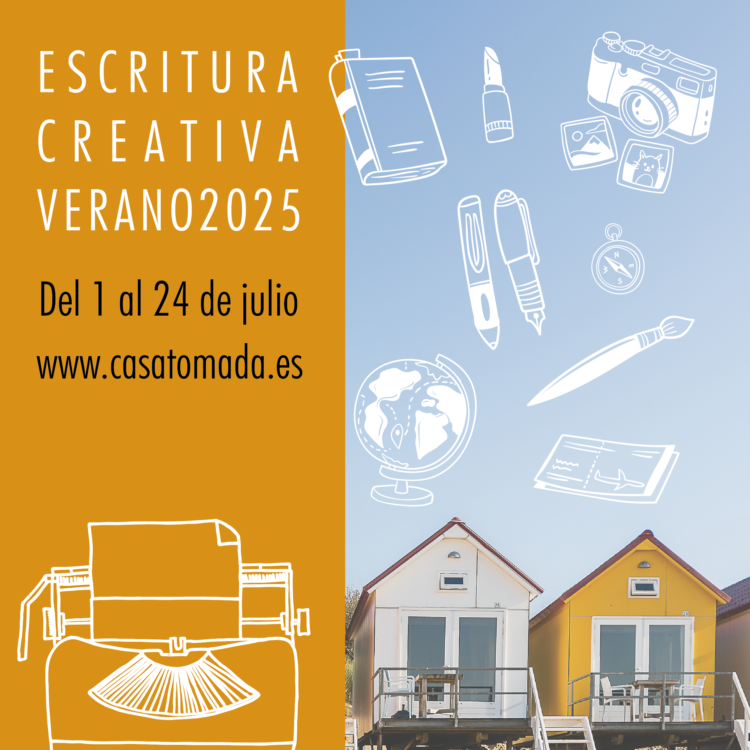 Cartel de los talleres intensivos de Escritura Creativa, verano 2025