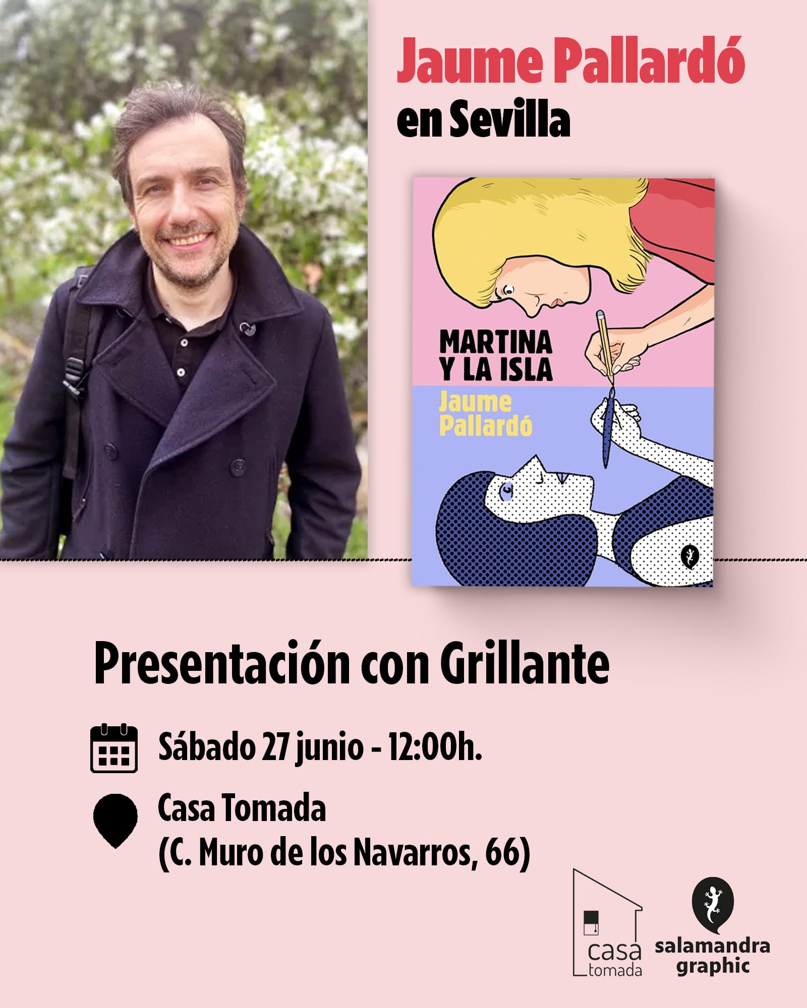 Presentación del libro «Martina y la isla» de Jaume Pallardó. Conversación del autor con Grillante.